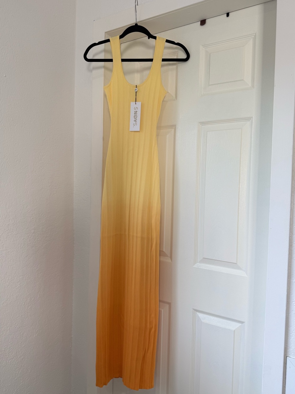 SNDYS Odessa Knit Maxi Dress in Mango Ombre NWT - Picture 3 of 7